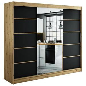 Skriňa Halifax V2 250 Dub Artisan/čierna/Zrkadlo vyobraziť