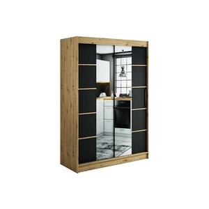 Skriňa Halifax V4 150 Dub Artisan/čierna/Zrkadlo vyobraziť