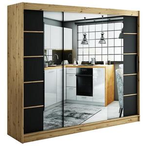 Skriňa Halifax V4 250 Dub Artisan/čierna/Zrkadlo vyobraziť