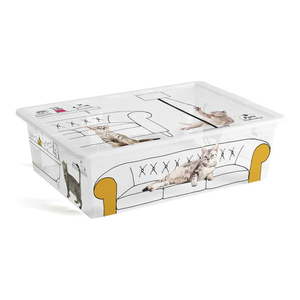 Biely plastový úložný box s vekom 55x39x16 cm C Box Style – KIS vyobraziť