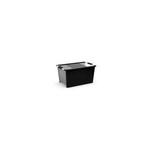 Čierny plastový úložný box s vekom 55x35x28 cm Bi-Box L – KIS vyobraziť
