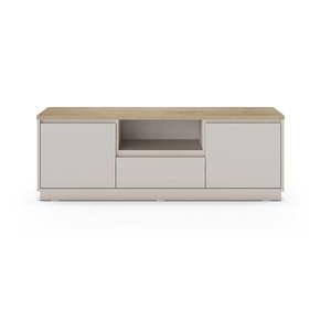 Béžový TV stolík v dekore duba 161x55x40 cm Loreta – Marckeric vyobraziť