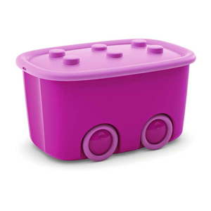 Ružový plastový detský úložný box 58x39x32 cm Funny Box – KIS vyobraziť