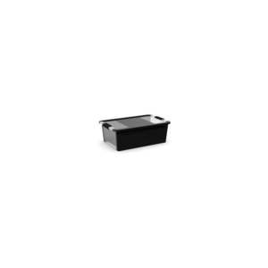 Čierny plastový úložný box s vekom 55x35x19 cm Bi-Box M – KIS vyobraziť