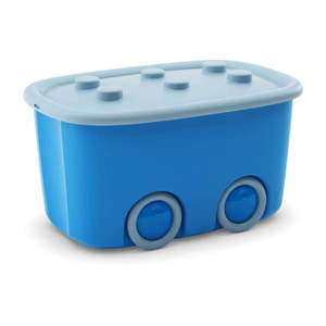 Svetlomodrý plastový detský úložný box 58x39x32 cm Funny Box – KIS vyobraziť