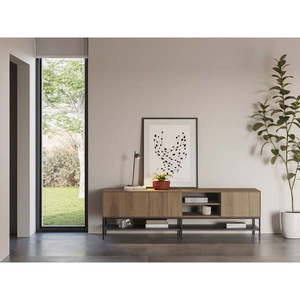 TV stolík v dekore duba v prírodnej farbe 180x55x35 cm Amira – Marckeric vyobraziť