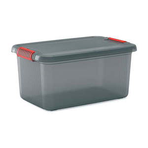 Sivý plastový úložný box s vekom 59x39x28 cm K Latch Box – KIS vyobraziť