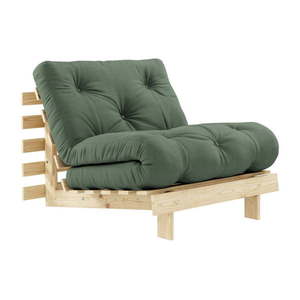 Rozkladacie kreslo so zeleným poťahom Karup Design Roots Raw/Olive Green vyobraziť
