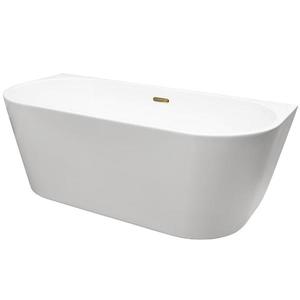 Voľne stojaca vaňa prístenná Vica New 160/80 + sifón klik-klak čistený z hora s prepadom štrbinovým slim zlatý vyobraziť
