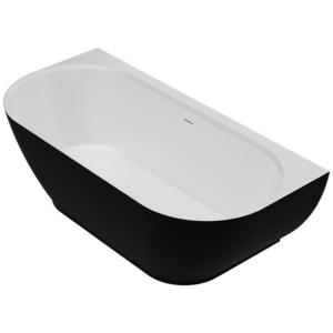 Vaňa Lesla 168x82 konglomerát čierna/biela matná vyobraziť
