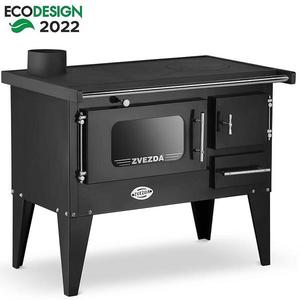Sporák na tuhé palivo NARODNA E 6kW čierny ľavý Eco vyobraziť