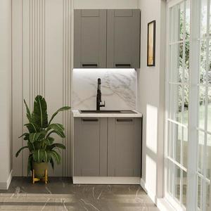 Kuchynská linka Luna Dust grey/biela 80 cm bez pracovnej dosky vyobraziť