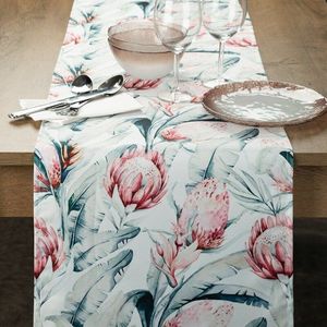 ArtFir Záhradný behúň GARDEN 32C | biela/modrá 40 x 180 cm vyobraziť