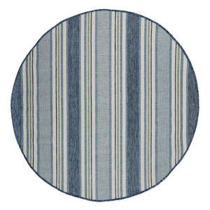 Okrúhly vnútorný a vonkajší koberec zeleno-modrý ø 160 cm Roma Stripe – Flair Rugs vyobraziť