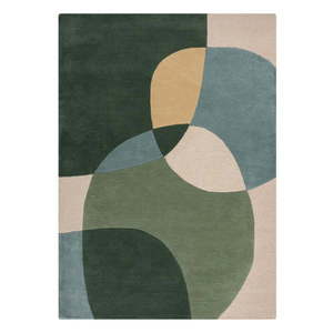 Zelený ručne tkaný vlnený koberec 160x230 cm Glow Green & Blue – Flair Rugs vyobraziť