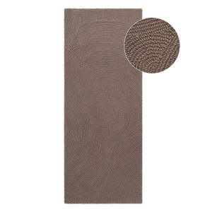 Ručne tkaný vlnený behúň taupe 80x200 cm Eleni Taupe – Hanse Home vyobraziť