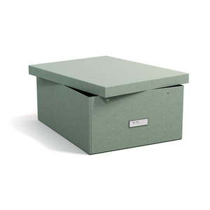 Kartónový úložný box zelenomodrý s vekom 34, 5x45x18, 5 cm Katrin Canvas Paper Laminate – Bigso vyobraziť