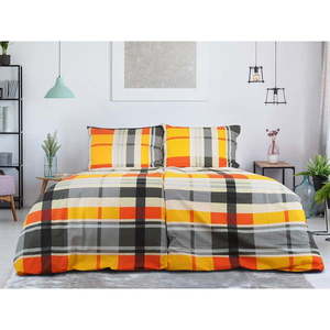 Oranžové krepové obliečky na jednolôžko 140x200 cm Orabge Kube – B.E.S. vyobraziť