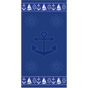 Modrá bavlnená plážová osuška 70x140 cm Anchor – B.E.S. vyobraziť