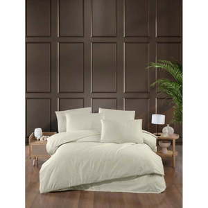 Krémové damaškové obliečky na dvojlôžko/predĺžené s plachtou/4-dielne 200x220 cm – Mila Home vyobraziť