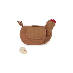 Hnedý látkový detský kôš na hračky 48x32x29 cm Chicken Toffee – Lorena Canals vyobraziť