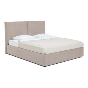 Čalúnená dvojlôžková posteľ taupe s úložným priestorom s roštom 160x200 cm Thessa Bold – Bonami Selection vyobraziť