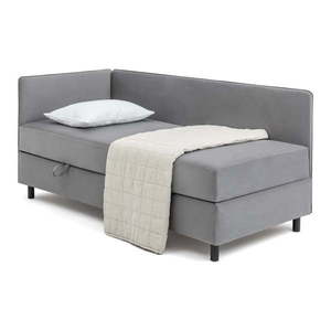 Sivá čalúnená jednolôžková posteľ s úložným priestorom s matracom 120x200 cm Avela – Bonami Selection vyobraziť