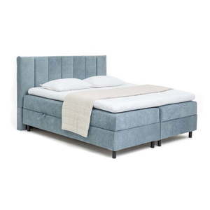 Modrá boxspring posteľ s úložným priestorom 180x200 cm Elva Bold Line – Bonami Selection vyobraziť