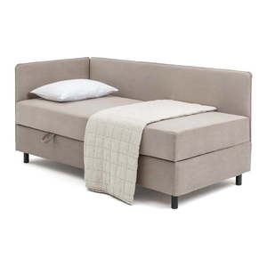 Čalúnená jednolôžková posteľ taupe s úložným priestorom s matracom 90x200 cm Avela – Bonami Selection vyobraziť