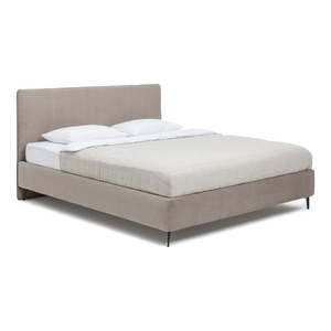 Čalúnená dvojlôžková posteľ taupe s matracom/s roštom 180x200 cm Noira Slim – Bonami Selection vyobraziť