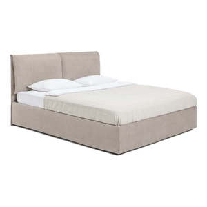 Čalúnená dvojlôžková posteľ taupe s úložným priestorom s roštom 160x200 cm Thessa Pillow – Bonami Selection vyobraziť