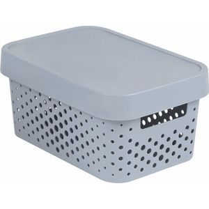 CURVER Úložný box INFINITY DOTS 4, 5l s vekom | sivá vyobraziť