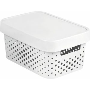 CURVER Úložný box INFINITY DOTS 4, 5l s vekom | biela vyobraziť