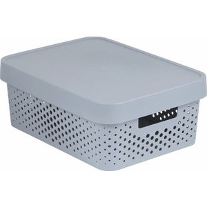CURVER Úložný box INFINITY DOTS 11l s vekom | sivá vyobraziť
