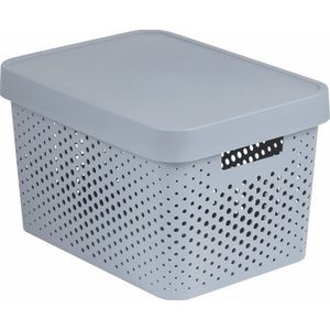 CURVER Úložný box INFINITY DOTS 17l s vekom | sivá vyobraziť
