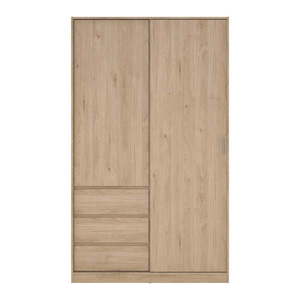 Šatníková skriňa v dekore duba s posuvnými dverami v prírodnej farbe 119x200x60 cm Naia – Tvilum vyobraziť