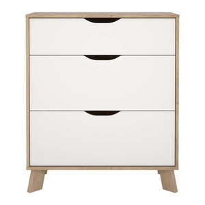 Biela/v prírodnej farbe komoda v dekore duba 79x92x40 cm Ikast – Tvilum vyobraziť