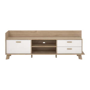 Biely/v prírodnej farbe TV stolík v dekore duba 182x62x51 cm Ikast – Tvilum vyobraziť