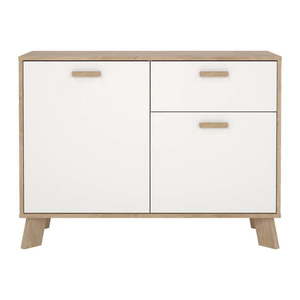 Biela/v prírodnej farbe komoda v dekore duba 99x73x39 cm Ikast – Tvilum vyobraziť