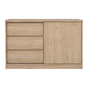 Komoda v dekore duba s posuvnými dverami v prírodnej farbe 119x76x50 cm Naia – Tvilum vyobraziť