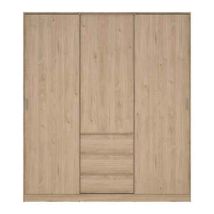 Šatníková skriňa v dekore duba s posuvnými dverami v prírodnej farbe 177x200x60 cm Naia – Tvilum vyobraziť
