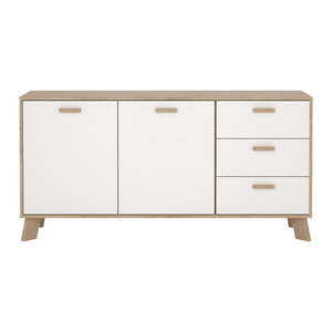 Biela/v prírodnej farbe komoda v dekore duba 147x73x39 cm Ikast – Tvilum vyobraziť