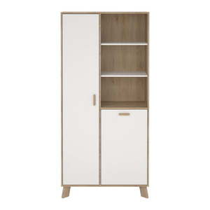 Biela/v prírodnej farbe knižnica v dekore duba 89x188x40 cm Ikast – Tvilum vyobraziť