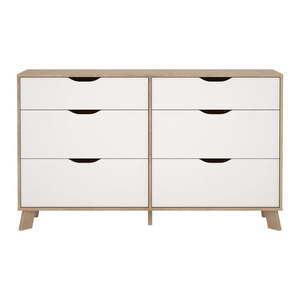 Biela/v prírodnej farbe komoda v dekore duba 156x92x40 cm Ikast – Tvilum vyobraziť