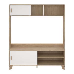 Biela/v prírodnej farbe TV zostava v dekore duba 159x181x48 cm Ikast – Tvilum vyobraziť