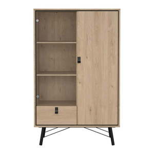 Vitrína v dekore duba v prírodnej farbe 102x162x40 cm Ry – Tvilum vyobraziť
