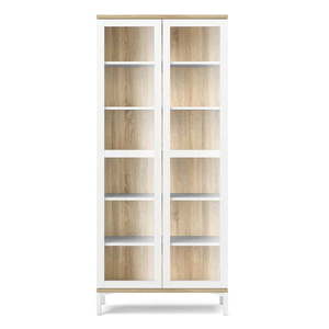Biela/v prírodnej farbe vitrína v dekore duba 89x203x36 cm Roomers – Tvilum vyobraziť