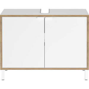 Biela vysoká skrinka pod umývadlo 80x60 cm Topeka – Germania vyobraziť