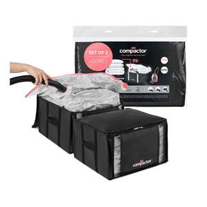 Vákuové/vystužené látkové úložné boxy na oblečenie v súprave 2 ks 42x25x25 cm Black Edition – Compactor vyobraziť