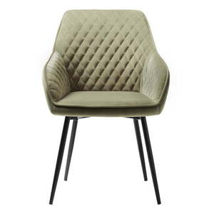 Khaki zamatová jedálenská stolička Milton – Unique Furniture vyobraziť